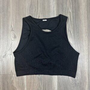 Fabletics Seamless‎ Black Open Back Sports Bra Size Large